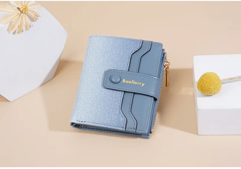 Baellerry High Quality Women Wallets New Simple Short Card Holde Brand Female Purse Photo Holder Coin Pocket Zipper Women Wallet
