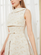 Elegant Dress 2024 Summer New Fashion Women Long Maxi Backless Sleeveless Split Jacquard  Dresses Evening Dress Robes