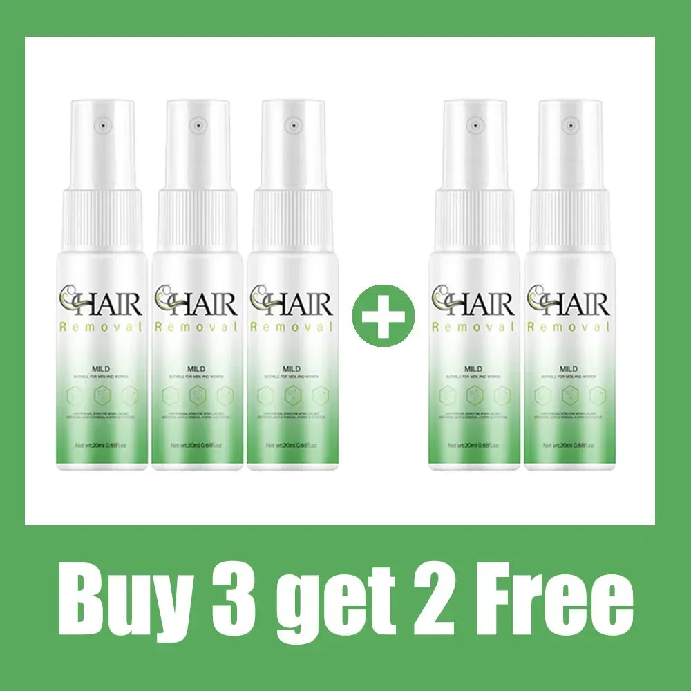 2 Minutes Fast Hair Removal Spray Painless Hair Growth Inhibitor Arm Armpit Leg Permanent Depilatory for Men Women Repair Care