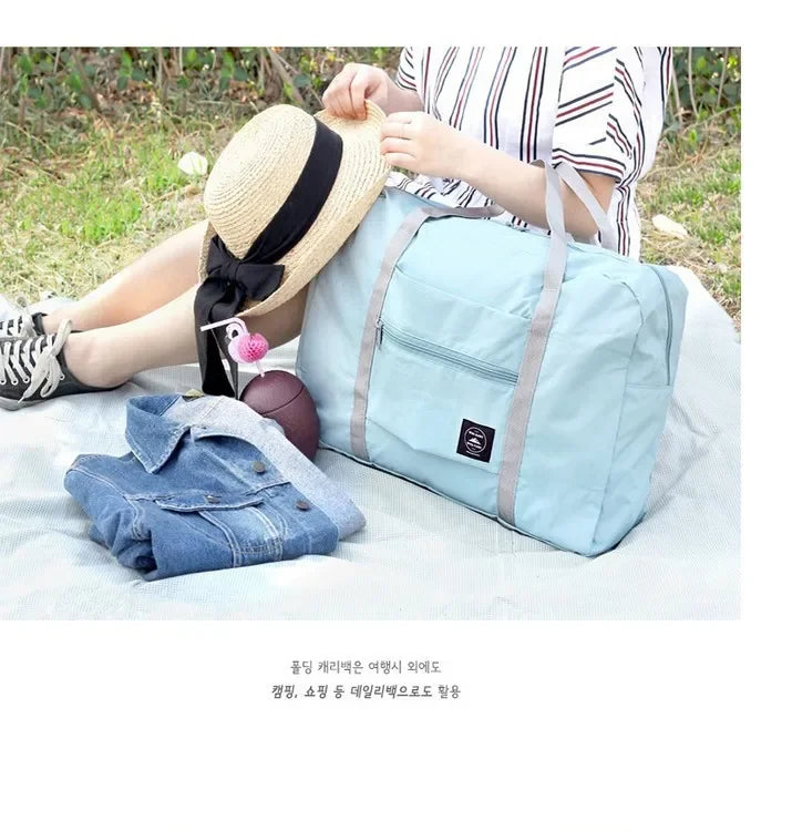 1-piece foldable travel bag, weekend travel bag, gym bag, suitable for airline carry on luggage bag, business travel storage bag