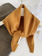 British Korean Style Niche Wool Knitted Triangular Scarf Women Headscarf Knitted Scarf Multi-functional Warm Knitted Scarf