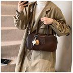 2025 new high-end luxury designer Boston handbag female niche retro fashion all-match pillow bag shoulder messenger bag trend