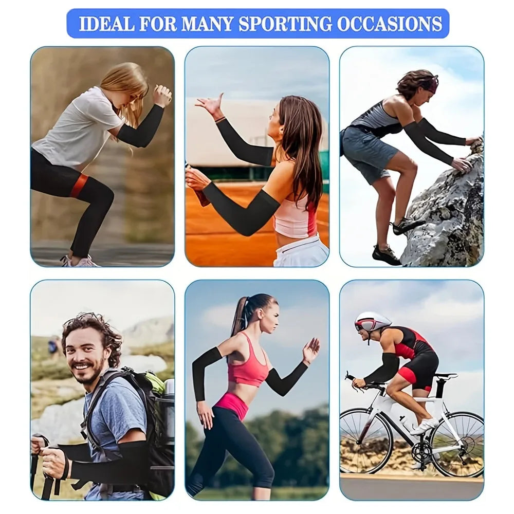 3Pairs Fashion Sun Ice Silk Sleeves Unisex Summer Sun Protection Arm Sleeves Suitable for Outdoor Riding, Driving, Fishing