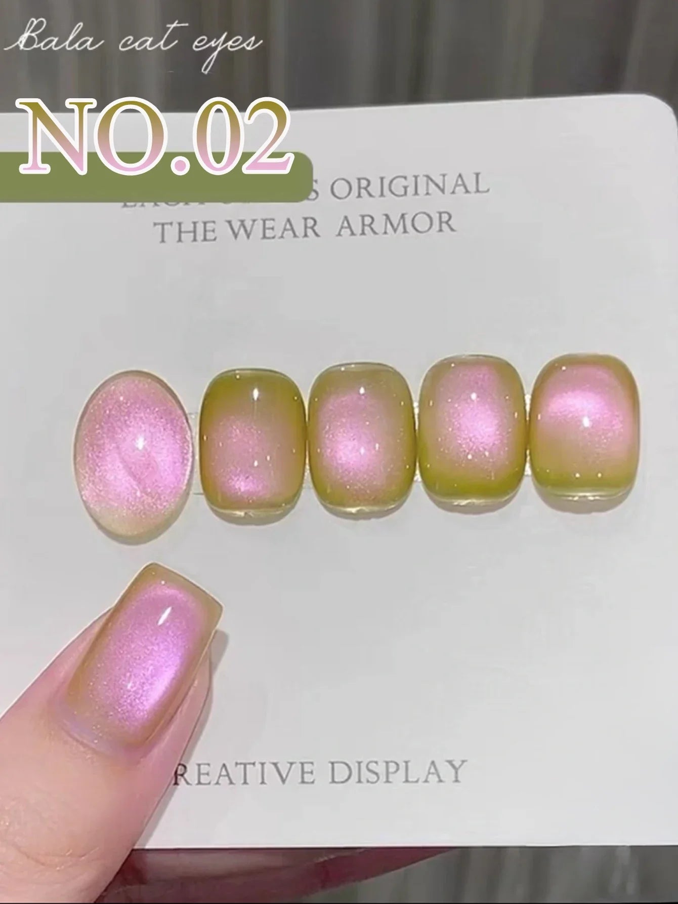 1-3pcs PSK 2025 New Whitening Purple Glass Beads Starry Crystal Nail Art Purple Glass Bead Cat Eye Gel Nail Polish Nail Supplies