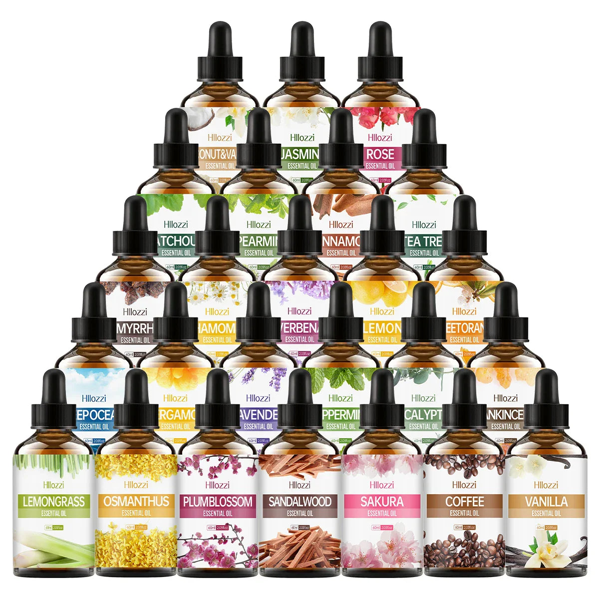 60ml Agarwood-Cedarwood-Vetiver-Pine Palm-Ocean-Sweet Tobacco-Black CastorAromatherapy Essential Oils Aromatherapy Essentia