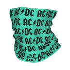 Custom Black AC DC Logo Camouflage Heavy Metal Band Bandana Neck Warmer Women Men Winter Hiking Ski Scarf Gaiter  Face Cover