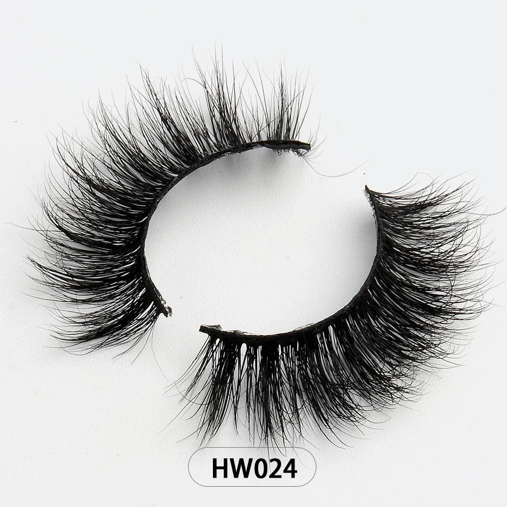 Dropshipping 15-18mm 3D Resuable Dramatic Wispy Mink Fake Eyelashes Makeup Strip False Lashes With Free Eyelash Packaging Boxes