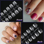 240pcs XS Fake Nails Short Square/Almond False Nail Tips Half Matte Acrylic Square Fingernails DIY For Manicure Extension Tools