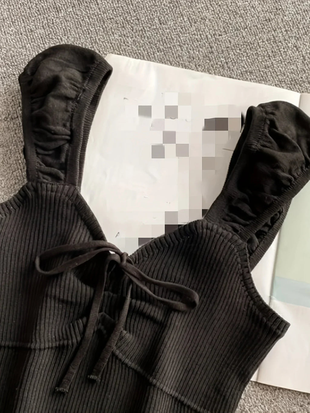 2024 Solid Color Ribbed Knotted Tank Top Casual Round Neck Tank Top For Spring & Summer Women's Clothing Knit Crop Top