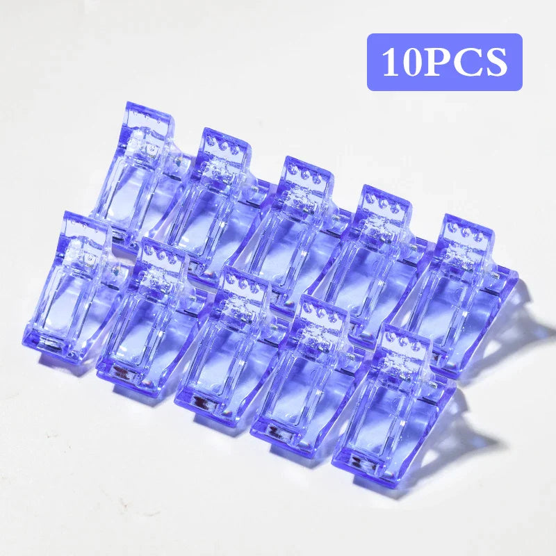 Acrylic Nail Clip Transparent Gel Quick Building Nail Tips Clips Fingernail Extension UV Clamps Manicuring Art Builder Tools Set