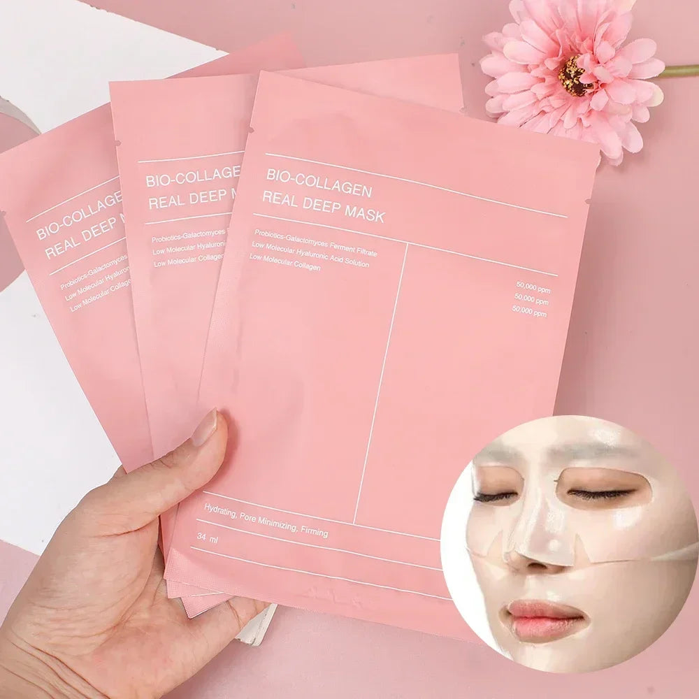 Bio-Collagen Face Mask Shrink Pore Deep Moisturizing Overnight Mask Anti-Wrinkle Hydrating Refreshing Brightening Face Skin Care