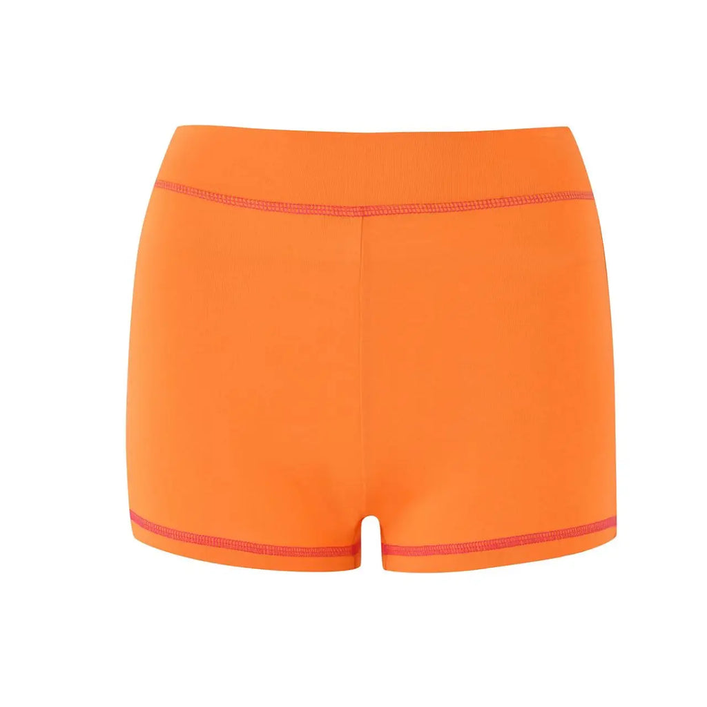 25 Summer New Shoulder Letter Printed Bright Thread Design Slimming Hooded Zipper Short Coat Shorts Set for Women