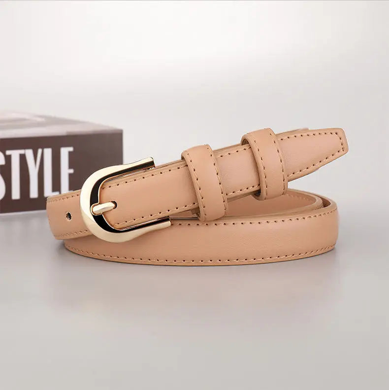 Belt female models super leather hundred with 2023 new belt ladies pin buckle fashion decoration jeans belt cowhide simple