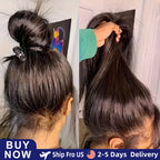 360 Full Lace Wig Bone Straight Human Hair Wigs 30 Inch 13x6 HD Transparent Front Lace Human Hair Wig Brazilian Remy Closure Wig