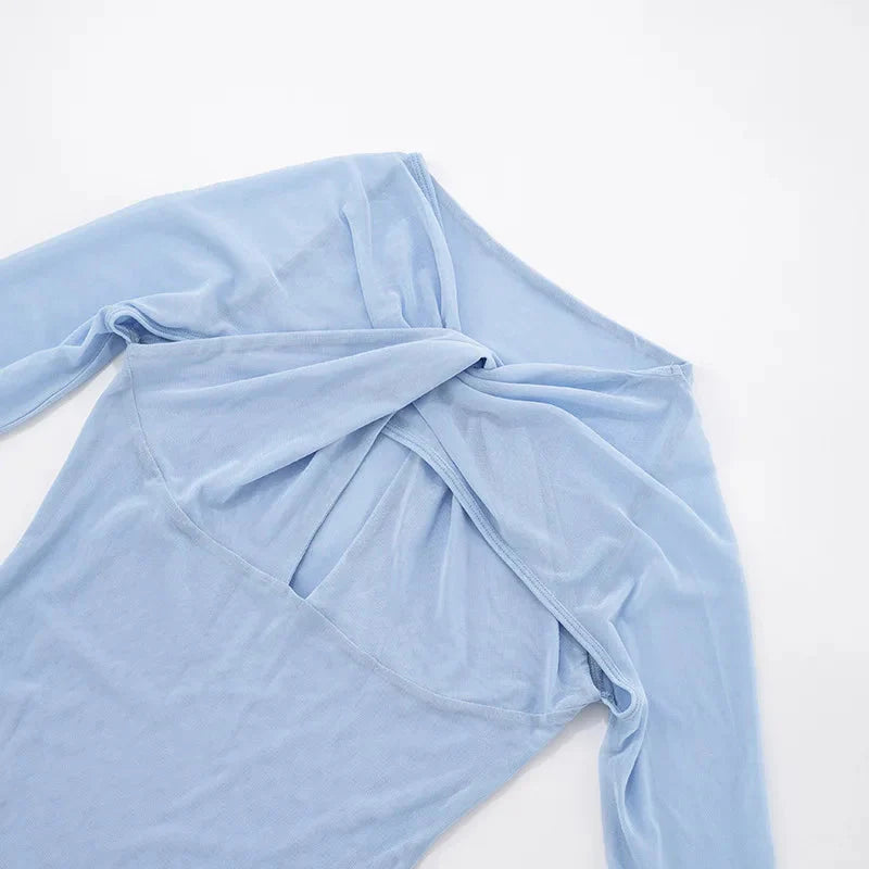 2025 Autumn Furry Patchwork Dress Women See Through Full Sleeve Sexy Hollow Cross Elegant Luxury Banquet Birthday Party Clubwear