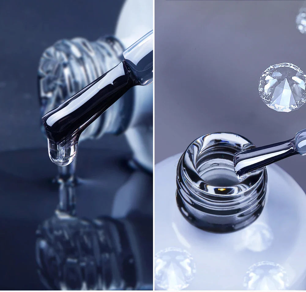 AWStorG15ml 2 IN 1 Crystal Top Coat Transparent Soak Off UV LED Nails Art Manicure Gel Nail Polish Varnishes Primer Function Gel