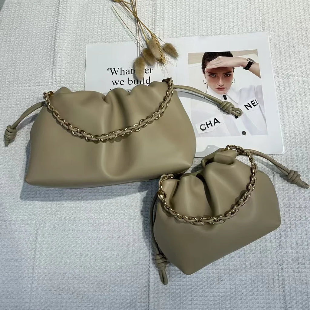 Brand Design Fashion High-grade Texture Leather Cloud Bag Luxury Ladies High Quality Cowhide  Shoulder Crossbody Bags For Women