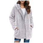 Autumn Winter Women Long Teddy Jacket Warm Thick Fleece Coat Turn Down Collar Plush Coat Woman Casual Long Sleeve Winter Clothes