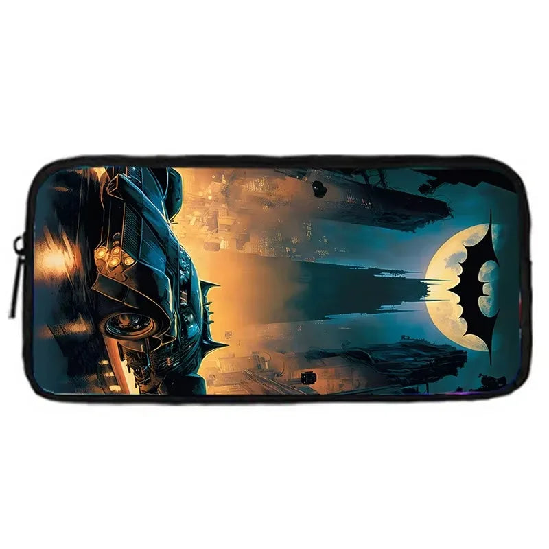 Child Superhero Batmans School Backpack with Lunch Bags ,Pencil Bags ,School Bags for Boys Girls Best Gift