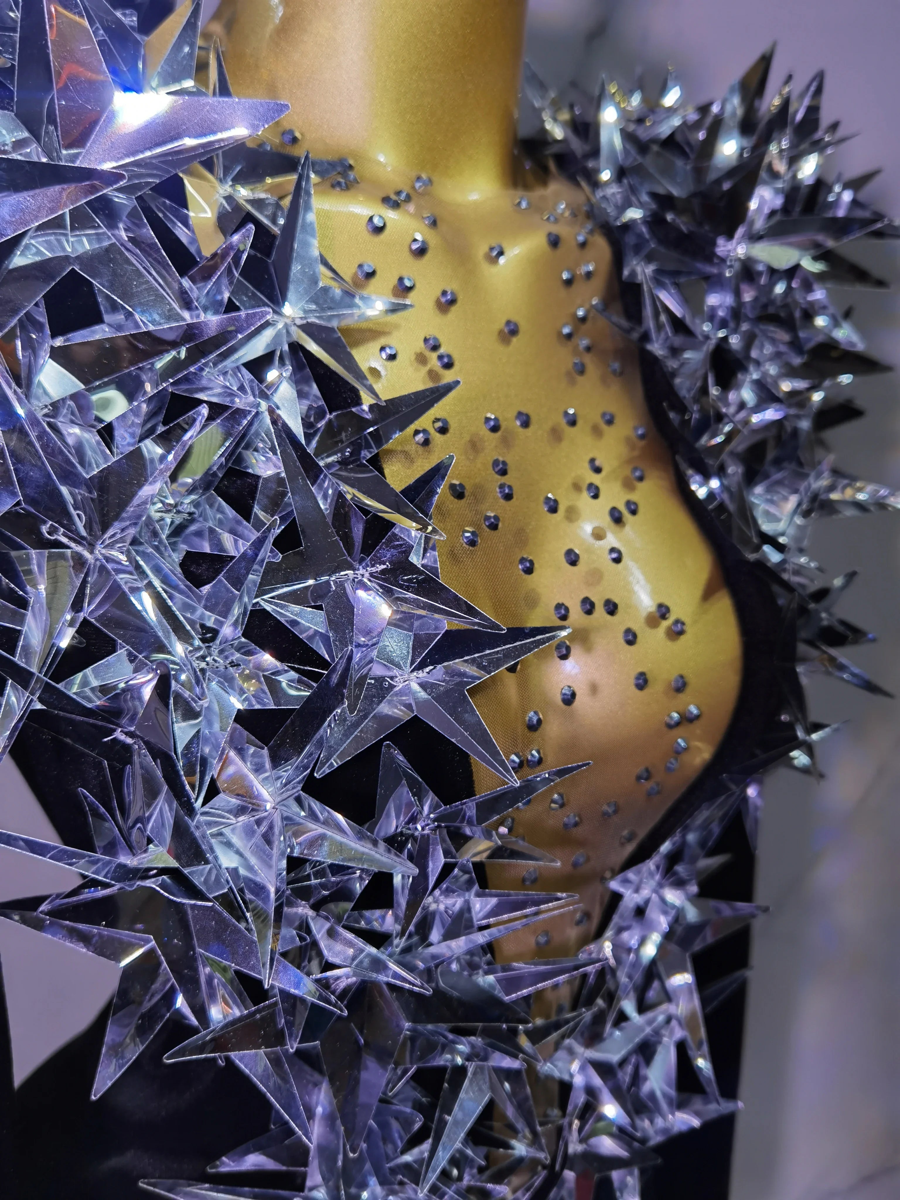 2025 New Shiny Black Rhinestone Velvet Long Sleeve Bodysuit Women Evening Party Club Gala Hosts NightClub Bar Stage Costumes