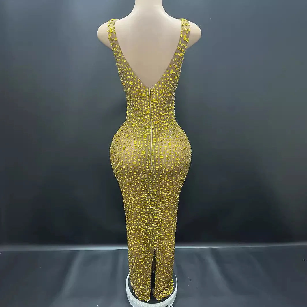 Diamonds Wedding Dress for Women Goddess Senior Photoshoot Props Homecoming Celebrate Birthday party dress New Year's Dress