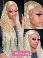 Deep Wave 13x6 HD Lace Frontal Human Hair Wig 30 40 Inch Curly 613 Honey Blonde Water Wave 13x4 Lace Front Wigs For Women 250%