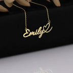 Custom Love Heart Name Necklace Personalized Letter Gold Pendant Stainless Steel Jewelry Fashion Trend Birthday Gift For Her