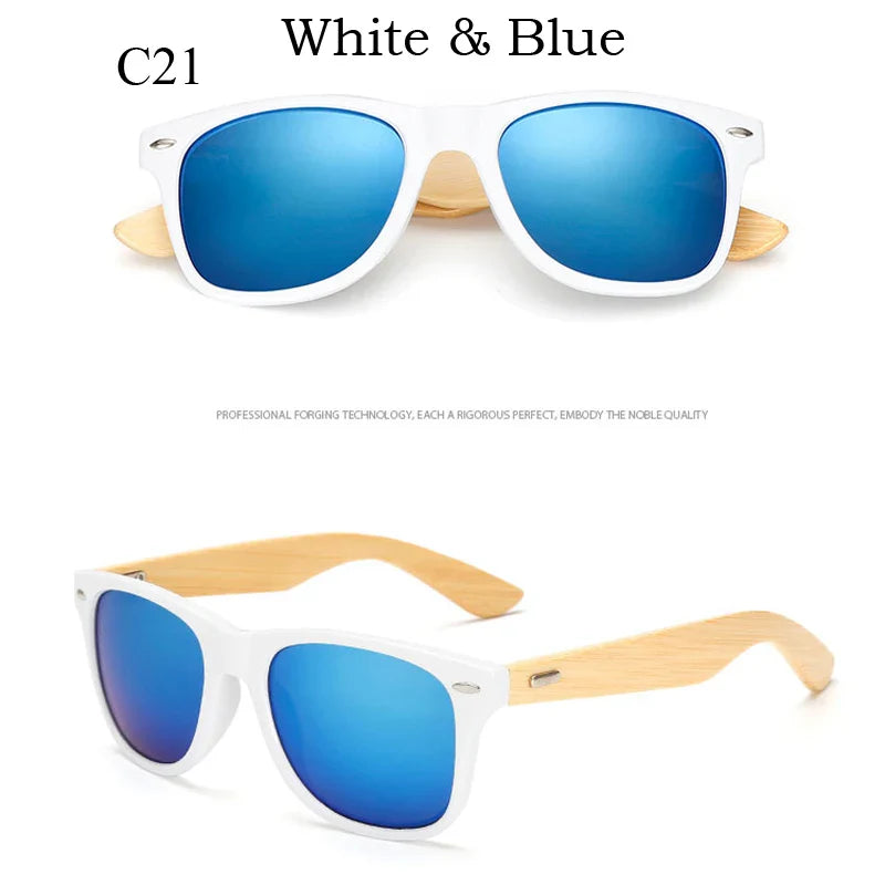 16 color Bamboo Sunglasses Men Wooden Sunglasses Women Brand Designer Mirror Original Wood Sun Glasses retro de sol masculino