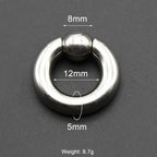1Pc Large Gauges Stainless Steel CAPTIVE SPRING BEAD RING for Septum Piercing BCR Nose Ring Hoop Expander Earlobe Earrings 00G