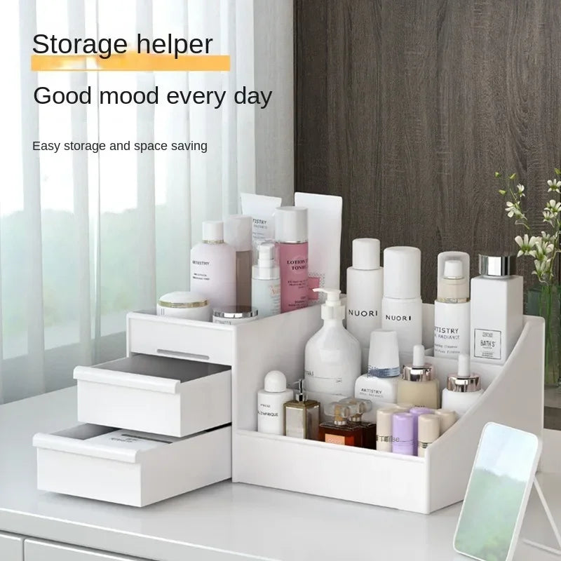 Drawer-type Cosmetics Storage Box, Dormitory Desk, Skin Care Products Desktop, Dressing Table, Facial Mask and Lipstick Shelf