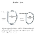 1/3/5Pcs 316L Stainless Steel Fake Piercing Nose Rings for Women Men, D-Shape Septum Nose Ring Clip On Nose Piercing Jewelry