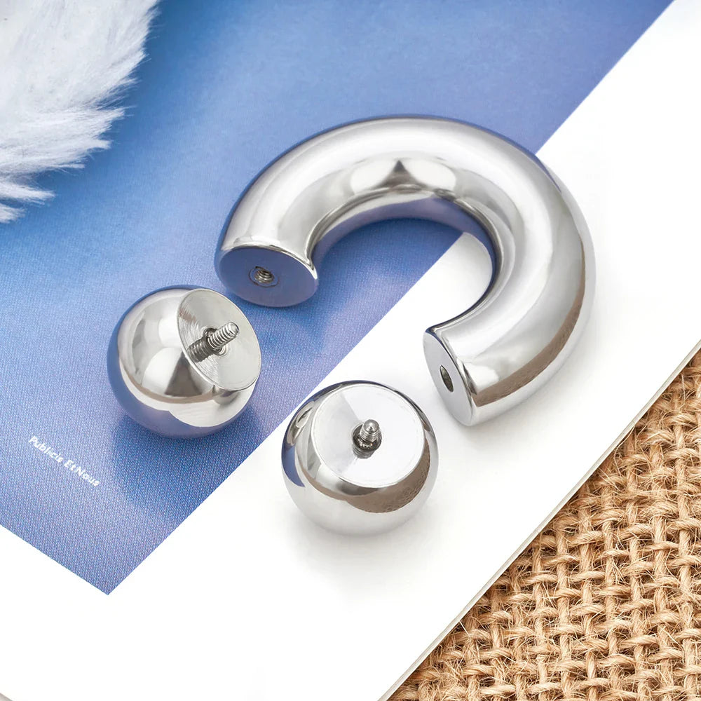 ASTM F136 Titanium PIERC Hinged Segment Hoop Earrings Large size Nose Rings 10G-6G 2.5mm-4mm Seamless Labret Lip Body Piercing