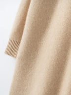 100% Cashmere Sweater Long Dress New Women High Turn-down Collar Pullover  Soft Cosy Autumn Winter Casual Solid Knitwear Dress