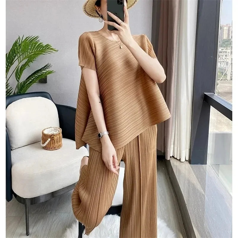 2025 Fold Fashion Summer Shirts Short-Sleeved T Shirt Women's Sleeveless Vest Waistcoat Tops Loose Blouse Shirt Tee Female