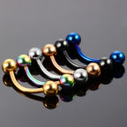 1PC 6/8/10mm Stainless Steel Banana Piercing Ring 3mm Ball Eyebrow Piercing Curved Barbell Ring Snug Daith Helix Rook Earring