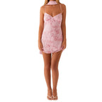 Elegant Women s Sleeveless Bodycon Dress with Spaghetti Straps and V Neckline Perfect for a Night Out with Matching Scarf