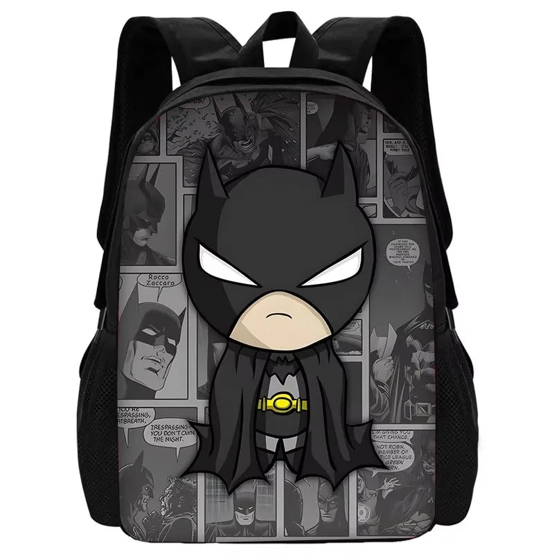 Child Superhero Batmans School Backpack with Lunch Bags ,Pencil Bags ,School Bags for Boys Girls Best Gift