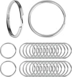 20/100pcs Stainless Steel Polished Key Ring Key Chain 25mm Round Flat Round Split Keychain Metal Blank Circle For DIY Findings