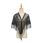 2024 White/Black Catholic Woman Spanish Style Lace Tassel Church Veil Head Covering Long Veil Floral Scarves Wedding Accessories