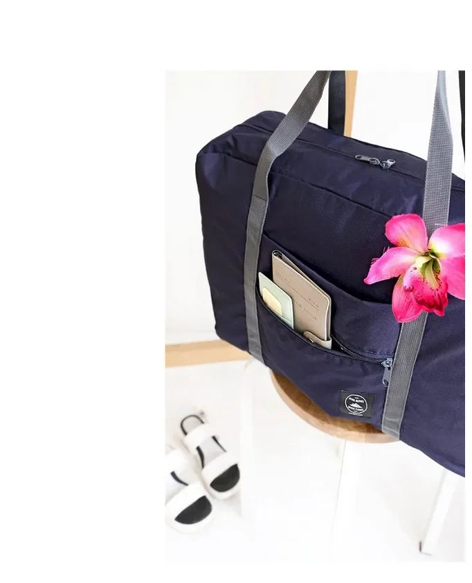 1-piece foldable travel bag, weekend travel bag, gym bag, suitable for airline carry on luggage bag, business travel storage bag
