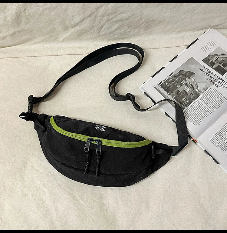 Casual Waterproof Chest Bags Large Capacity Crossbody Bags Korean Fashion Waist Bag Fanny Pack for Women Men's Travel Bag Banana