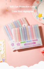 12 Pcs/Set Double Tip Highlighter Pens Kawaii Manga Markers Midliner Pastel Gel Set Stationery Journal School office Supplies