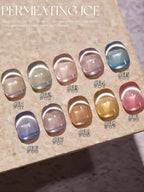 1-3pcs PSK 2025 New Whitening Purple Glass Beads Starry Crystal Nail Art Purple Glass Bead Cat Eye Gel Nail Polish Nail Supplies