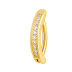 ASTM F136 Titanium PIERC Reverse Curved Clicker Navel Barbell Shiny CZ Sexy Belly Button Rings Bellybutton Sexy Piercing Jewelry