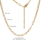 5pcs 45+5cm plated Gold Stainless Steel Link Chains Oval Bulk Necklaces Jewelry Adjustable Chains Wholesale Chokers DIY Crafts