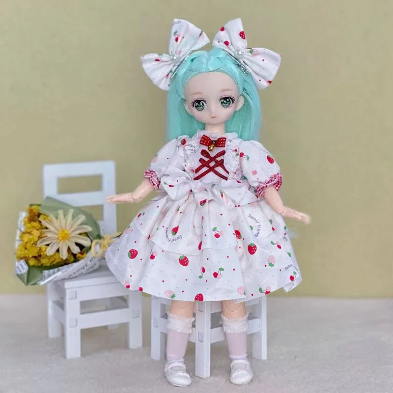 30cm Two-dimensional Doll Comic Face 1/6 Bjd Doll or Dress Up Clothes Children's Girl Birthday Gift Toys Kids Toys