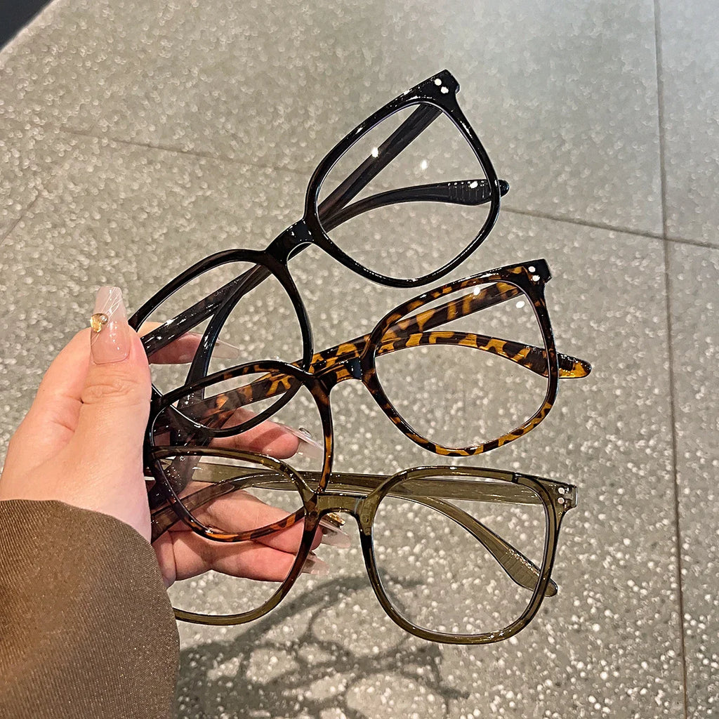 1Pc/3Pcs/4Pcs/6Pcs European and American Classic Popular Square Frame Glasses Set Men's and Women's Fashion Glasses