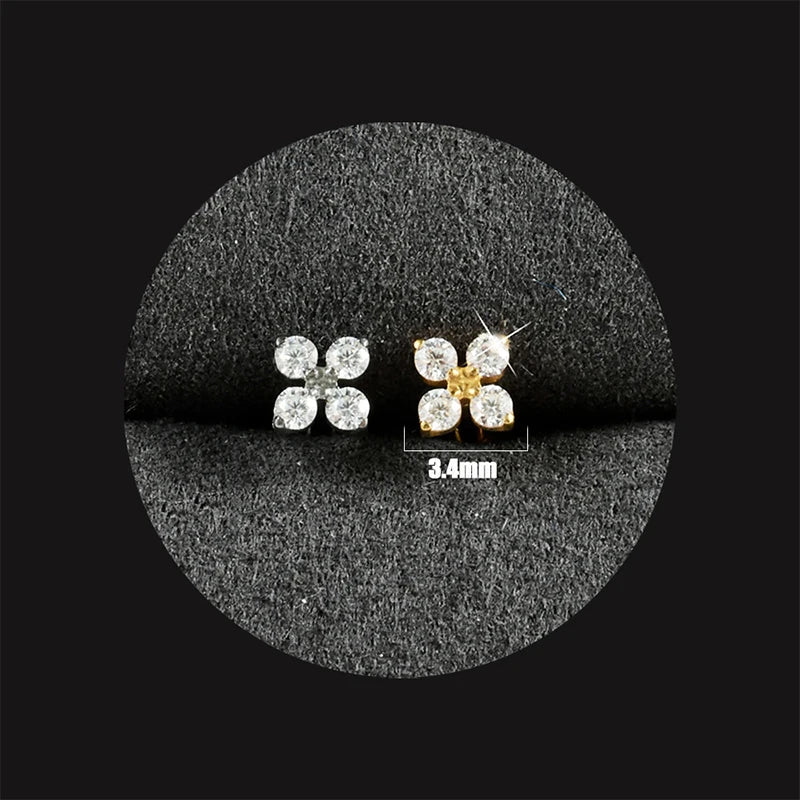 1PC ASTM F136 Titanium Flower CZ Labret Stud Internal Thread Piercing Lip Stud Daith Conch Earring Piercing Jewelry Wholesale