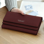 Brand PU Leather Women's Wallet High Quality 3 Fold Long Purse Clutch Coin Purse Phone Pocket Card Holder Large Capacity