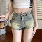 Elasticty Skinny Short Jean Pants Woman Zipper Denim Shorts for Women Designer Trend 2025 Jorts Aesthetic Design XL Streetwear